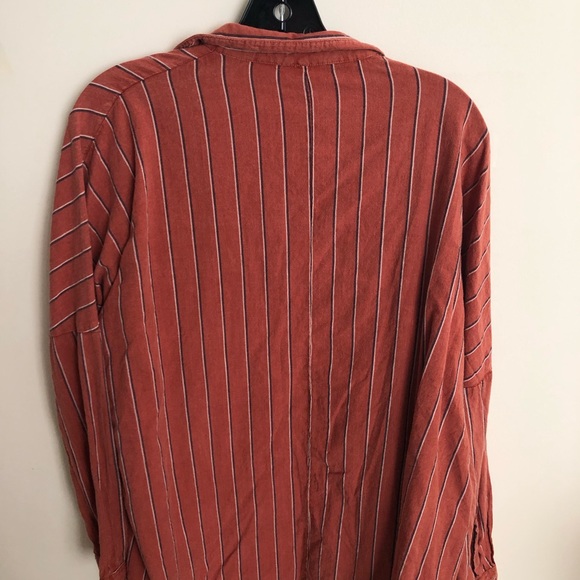 UO Orange and white stripped button down - Picture 2 of 3
